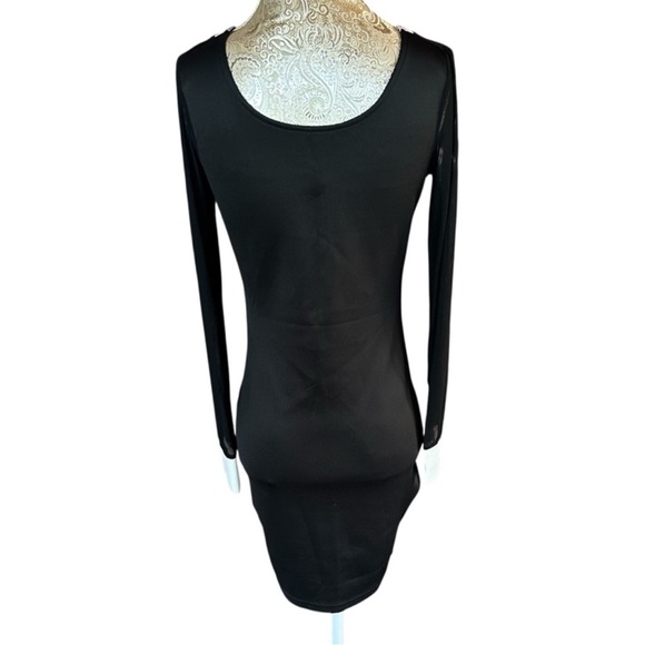 Sexy Stretch Black and White Sheer Panel Cocktail Dress Baddie Hot Size Small - Picture 4 of 4